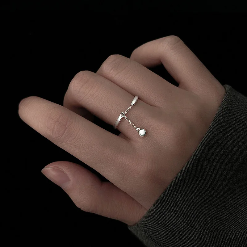 Корейские Простые открытые кольца с кисточками, Сладкий подарок для женщины, кольцо с холодным Ветром, Индивидуальные украшения, Кольца для настроения 1