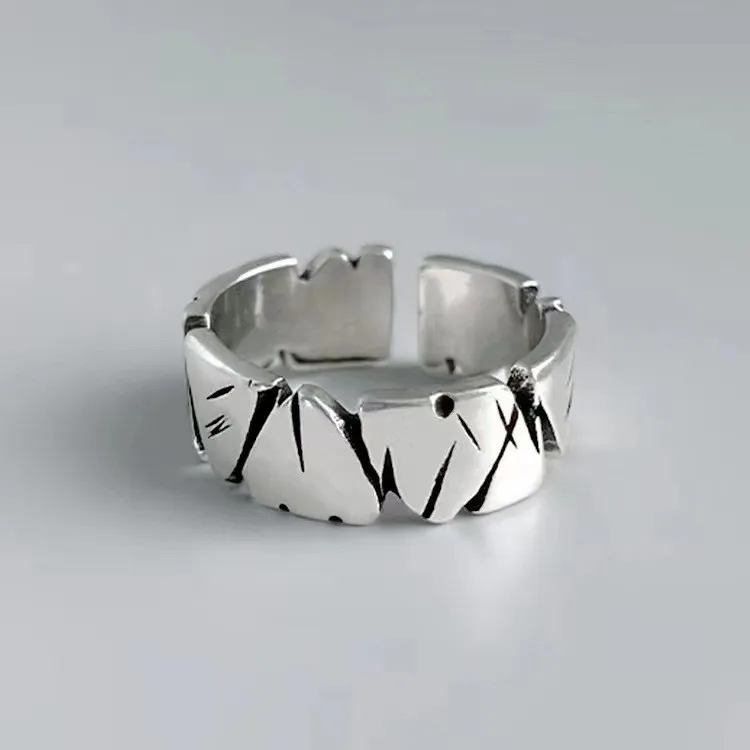 Новая мода Простая пара в форме разбитого сердца в стиле ретро, Хаста Маннана, открывающее кольцо на палец, классическая мода, регулируемое кольцо, ювелирные изделия 5