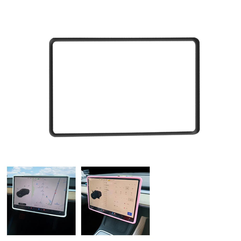 Автоматическая Силиконовая Защитная рамка, Краевая крышка, Защитная накладка для центрального управления, Навигационный экран, Накладка для Tesla Model 3, Y-образная накладка 0