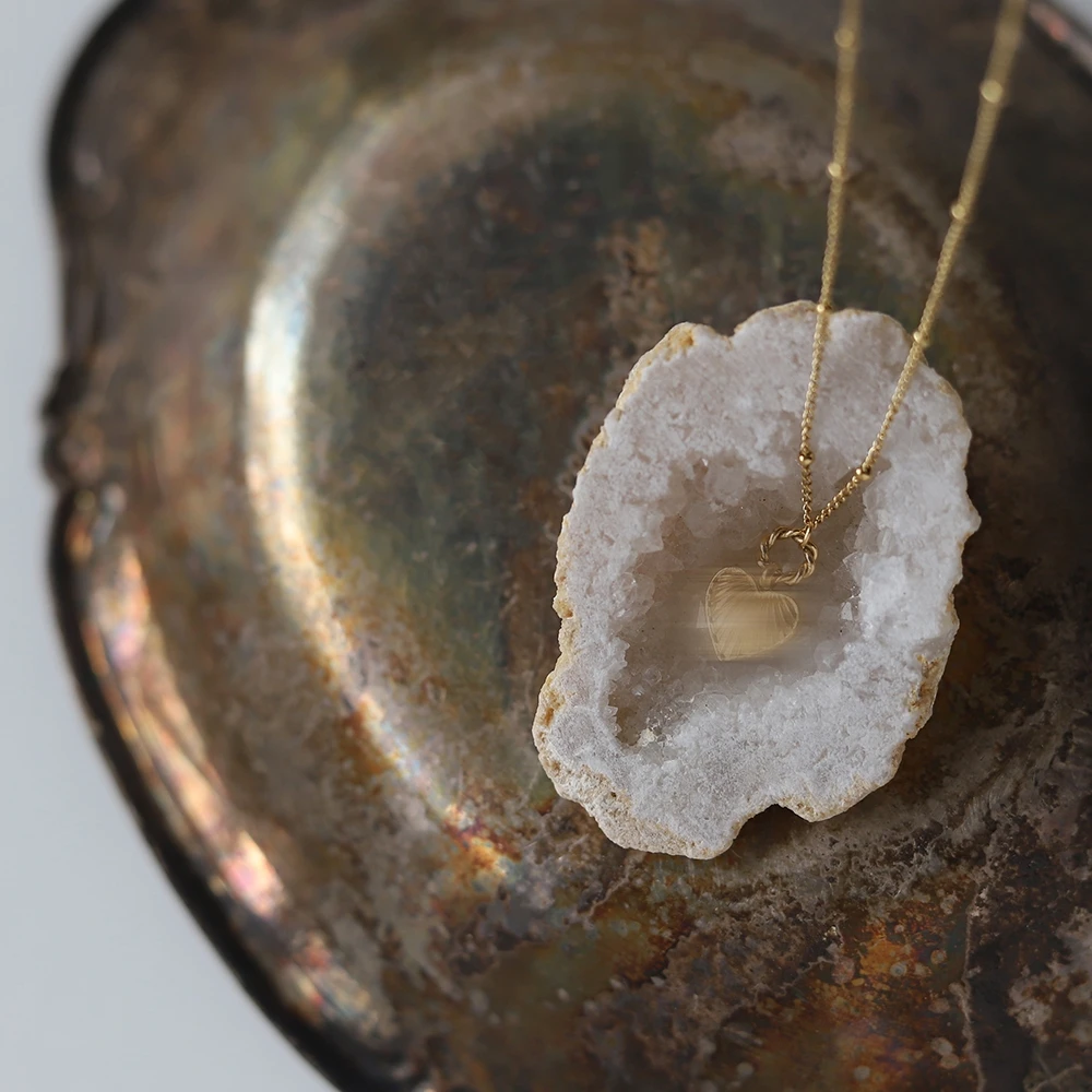 MODAGIRL 18-каратное позолоченное ожерелье с подвеской в виде сердца в виде ракушки, ожерелье из нержавеющей стали, Изящный ювелирный подарок для нее 4