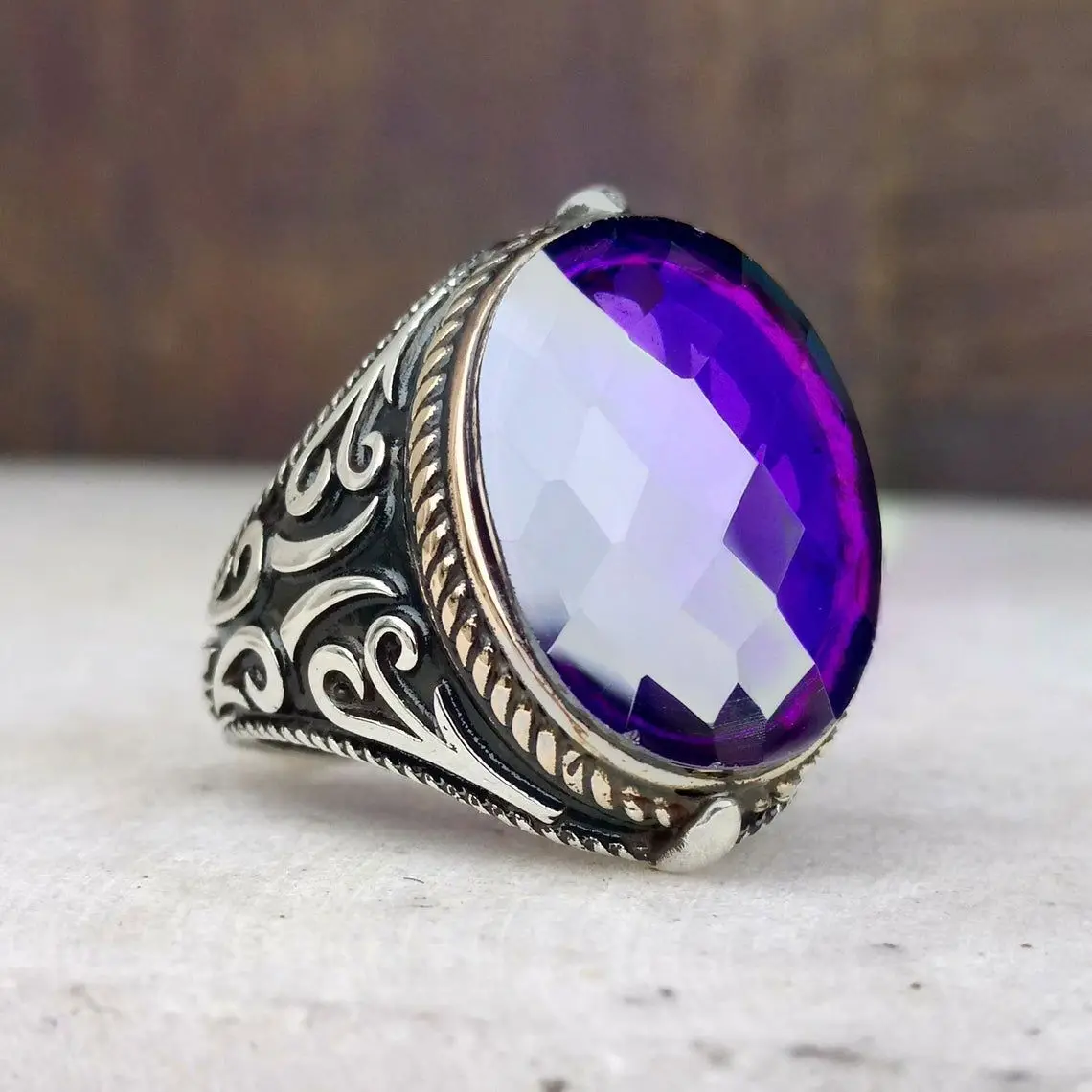 Прямое фабричное Винтажное Античное посеребренное Прозрачное кольцо со стразами, инкрустированное искусственным драгоценным камнем, Классическое кольцо 0
