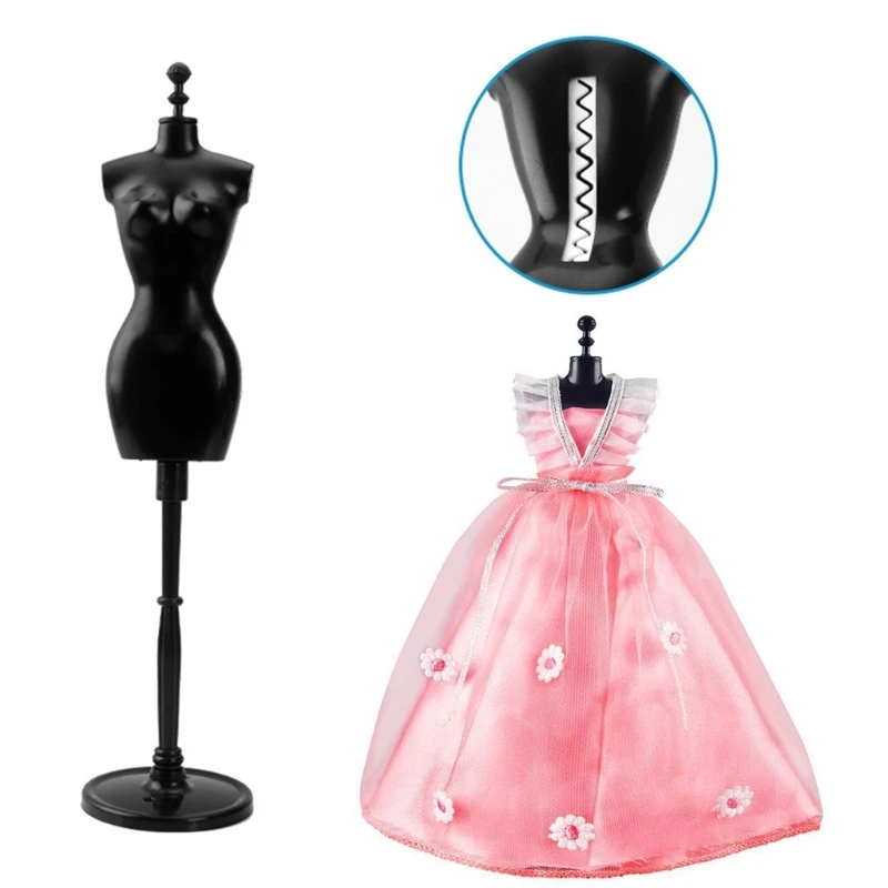 Подставка для мини-кукол Модели с держателями для одежды Пластиковая вешалка для одежды Идеально подходит для самостоятельного одевания и демонстрации 264F 4