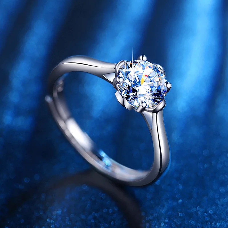 Новое кольцо с муассанитом, темпераментное кольцо с простым цветком, женские трансграничные поставки 2