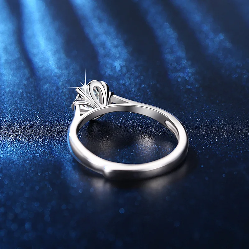 Новое кольцо с муассанитом, темпераментное кольцо с простым цветком, женские трансграничные поставки 3