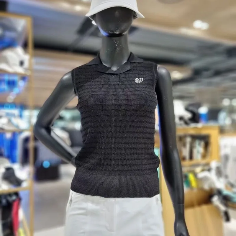 Новая Корейская женская одежда для гольфа, топ из ледяного шелка без рукавов, спортивная трикотажная майка для гольфа на открытом воздухе 1