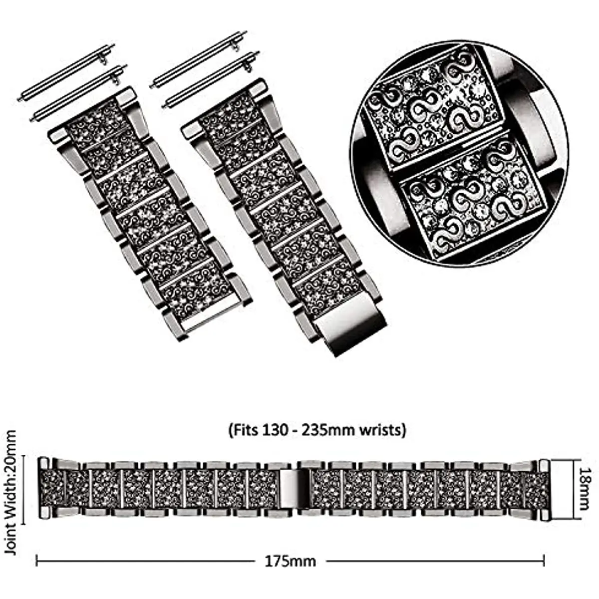 Ремешок + защитный чехол для Samsung Galaxy Watch 6 5 4 40/ 44 мм металлический браслет с бриллиантами Galaxy Watch 4 6 40 мм 44 мм ремешок 20 мм Correa 1