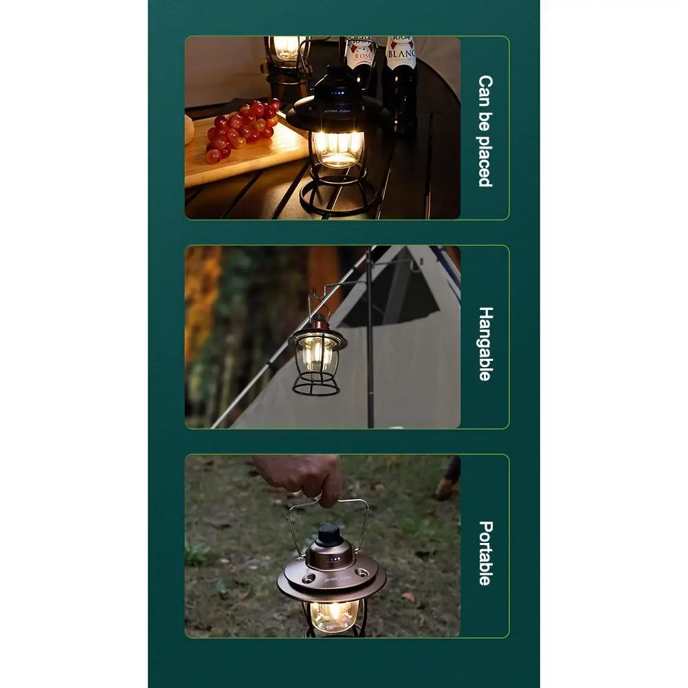 Светодиодный фонарь для кемпинга, перезаряжаемые винтажные светодиодные фонари, Водонепроницаемые аварийные огни для походов в палатках, отключение электроэнергии, ураган 4