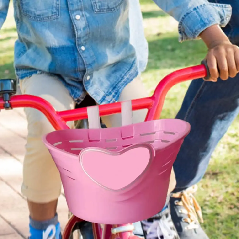 Черная/Розовая Велосипедная Корзина Большой Емкости Прочная Полезная Передняя Корзина Полезная Практичная Детская Велосипедная Корзина для Велосипеда 5