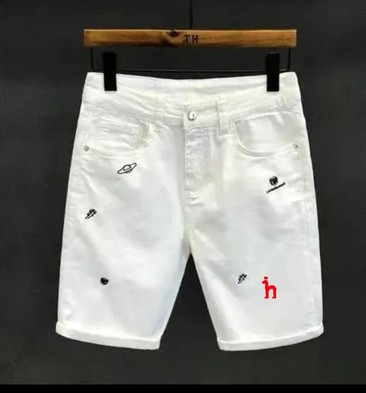 Мужские брюки Джинсовые Шорты С Логотипом Hazzys 2023, Летние Мужские Брюки, Модные Повседневные Свободные Шорты, Белые Мужские Брюки Для верхней одежды 2