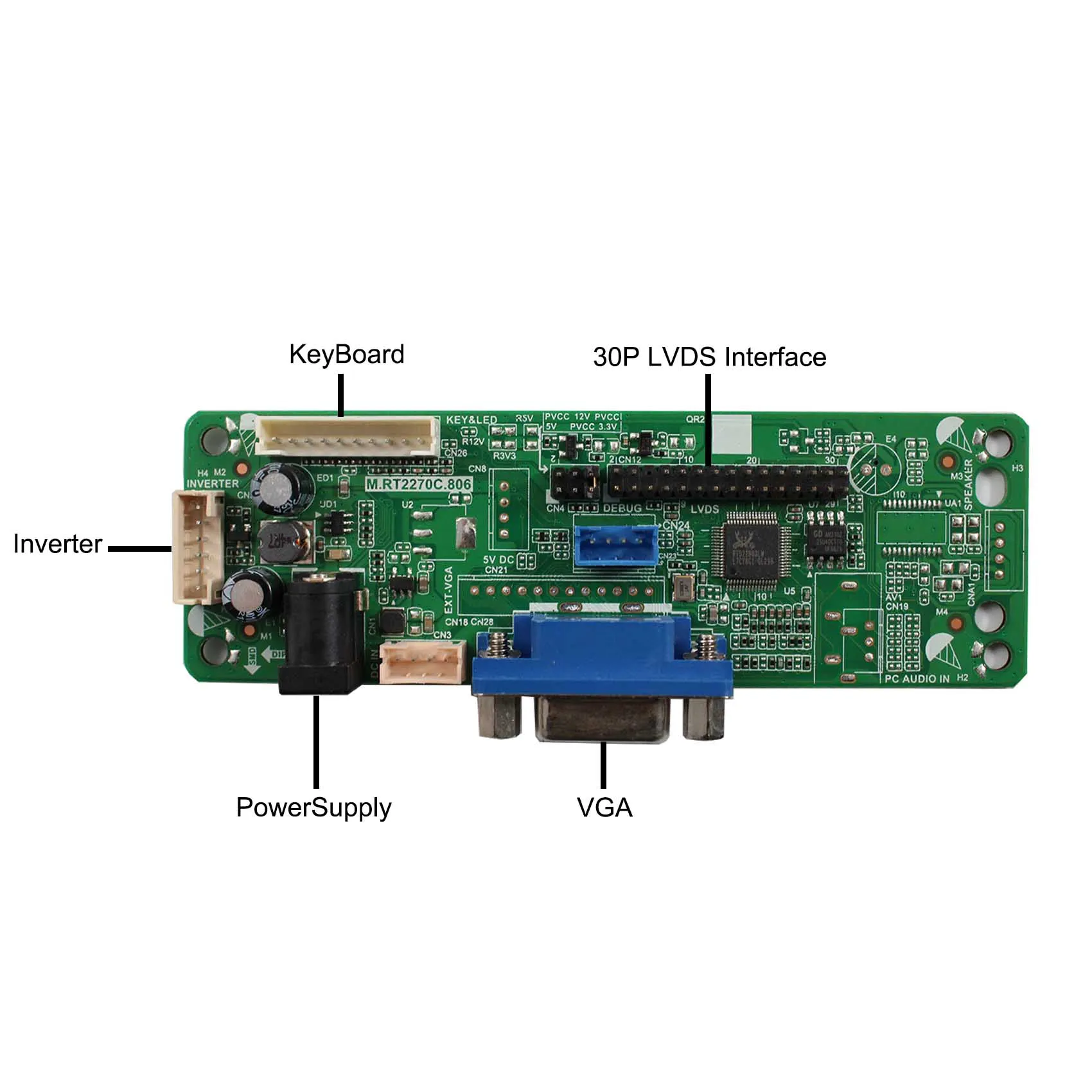 Плата контроллера VGA LVDS 20pin с 8.4 