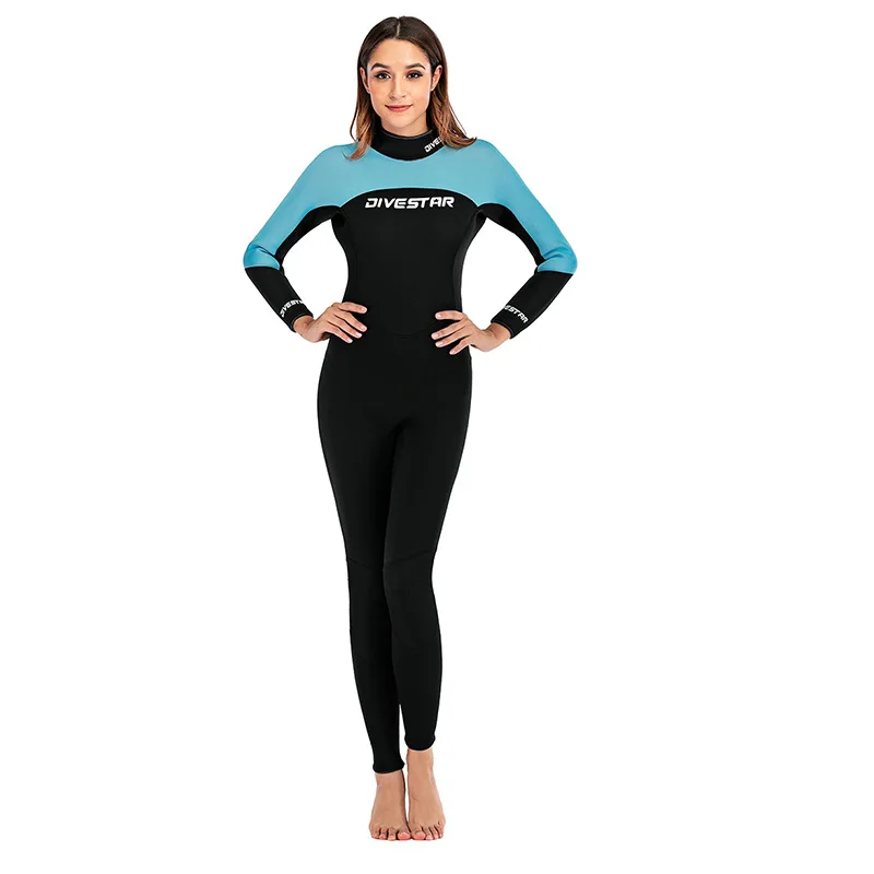 Женский гидрокостюм из неопрена толщиной 3 мм, женский цельный гидрокостюм с длинными рукавами, теплый солнцезащитный крем, костюм для подводного плавания, дрифтинга, серфинга, водолазный костюм 2