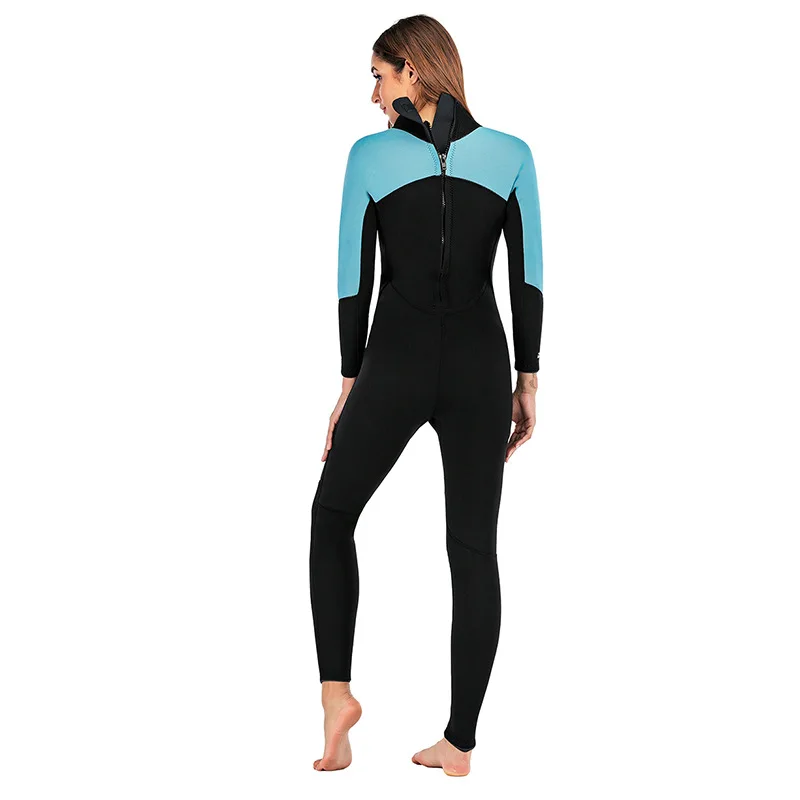 Женский гидрокостюм из неопрена толщиной 3 мм, женский цельный гидрокостюм с длинными рукавами, теплый солнцезащитный крем, костюм для подводного плавания, дрифтинга, серфинга, водолазный костюм 4