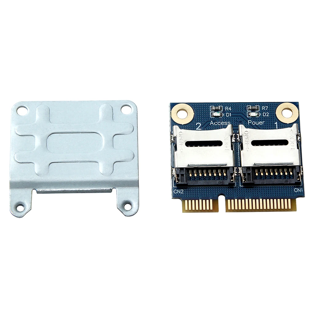 Адаптер Mini Pci-E 2 SSD HDD Для Ноутбука С двумя картами Micro-SD SDHC SDXC TF к кард-ридеру Mini PCIe mPCIe К 2 картам Mini-Sd 3