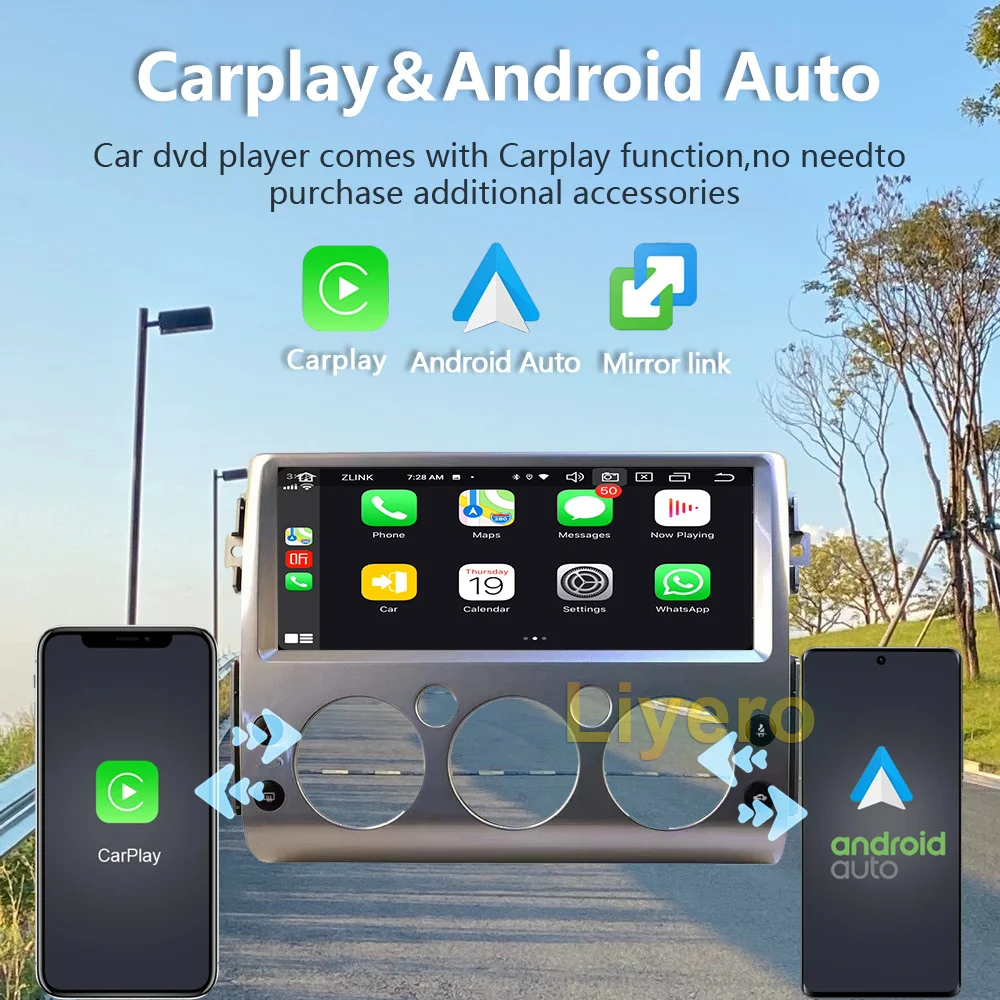Liyero 12,3 Дюймов Android 12 Для Toyota FJ Cruiser J15 2006-2020 Автомобильный Радио Стерео Мультимедийный Плеер GPS Навигация Carplay Auto 2