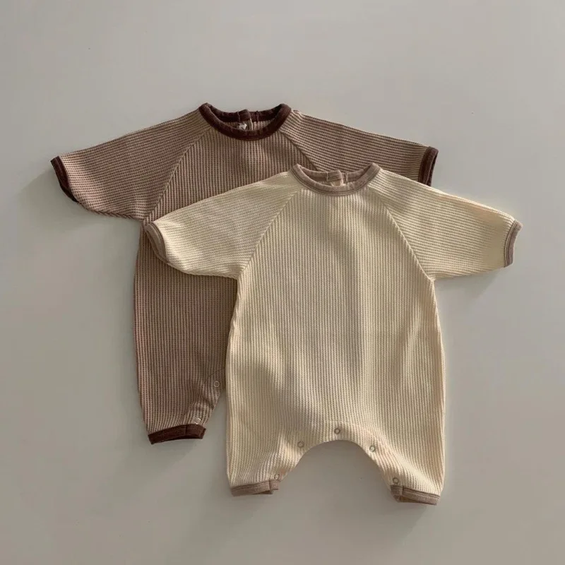 2023, Комбинезон для маленьких девочек и мальчиков, Хлопковый детский пуловер с длинными рукавами, Комбинезон, Милая одежда для новорожденных, Аксессуары для детской одежды. 0