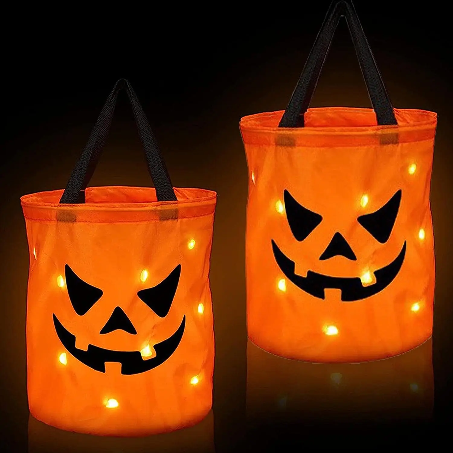 Светодиодная сумка для подарков на Хэллоуин - многоцелевая сумка из тыквы с подсветкой | Легкое ведерко для подарков для детей, сувениры для Хэллоуина 2