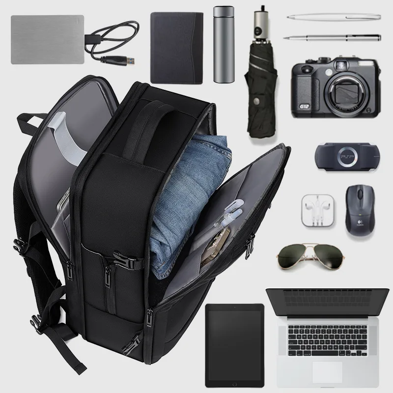 Расширяемый рюкзак для путешествий в самолете для женщин, мужчин, сумка для ноутбука, багаж, мужские сумки большой вместимости, деловые многофункциональные рюкзаки 2