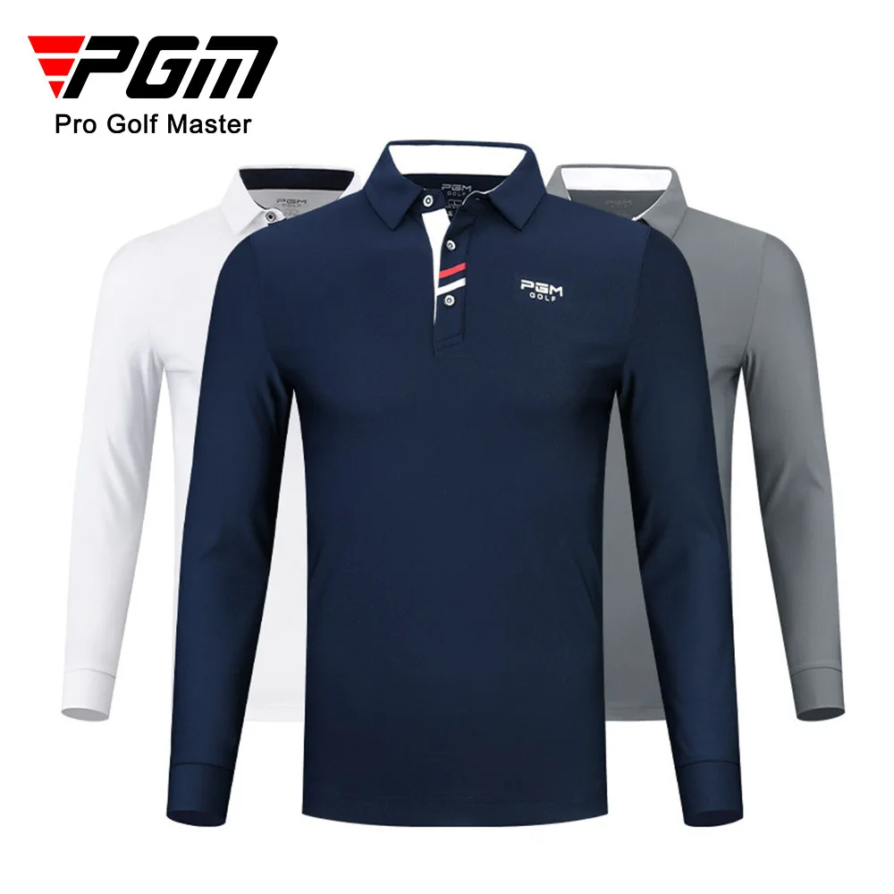 Мужская футболка для гольфа PGM с длинными рукавами, зимняя рубашка поло, мужская одежда для гольфа, Мягкая удобная одежда для гольфа YF095 0