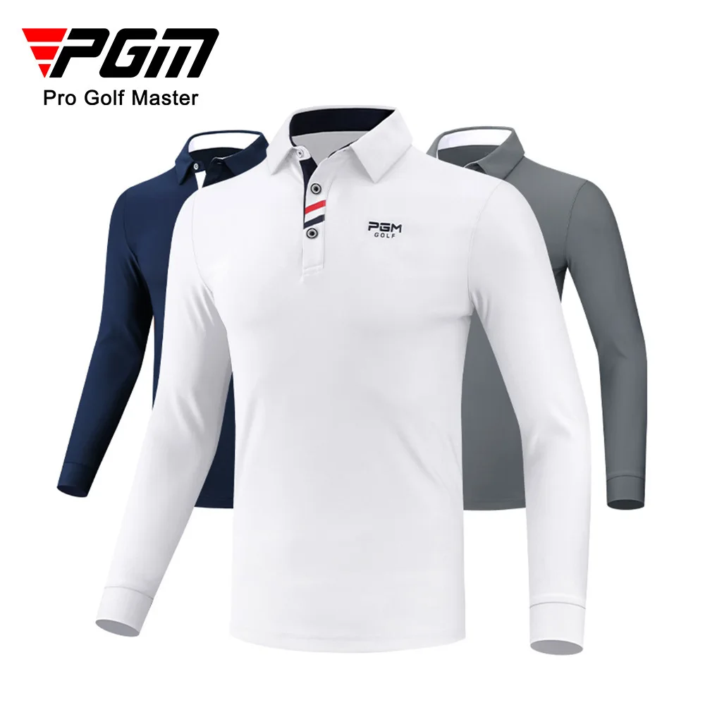 Мужская футболка для гольфа PGM с длинными рукавами, зимняя рубашка поло, мужская одежда для гольфа, Мягкая удобная одежда для гольфа YF095 1
