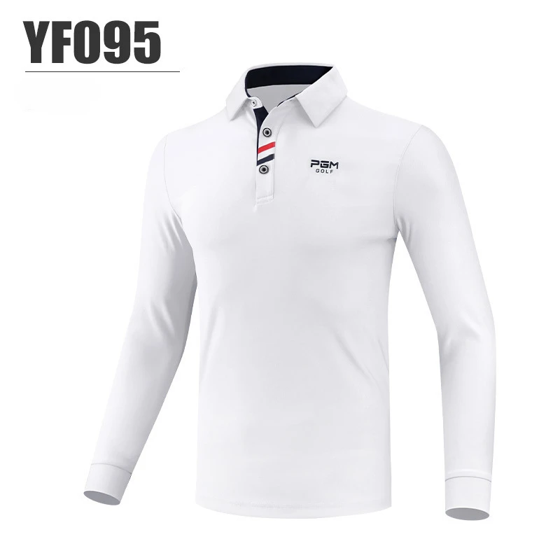 Мужская футболка для гольфа PGM с длинными рукавами, зимняя рубашка поло, мужская одежда для гольфа, Мягкая удобная одежда для гольфа YF095 5