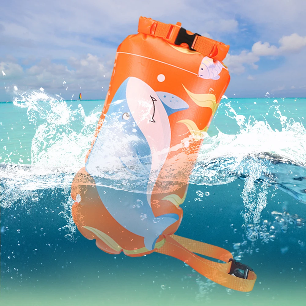 Защитный плавательный буй Portbale с поясным ремнем Надувная дрейфующая сумка для плавания в открытой воде 0