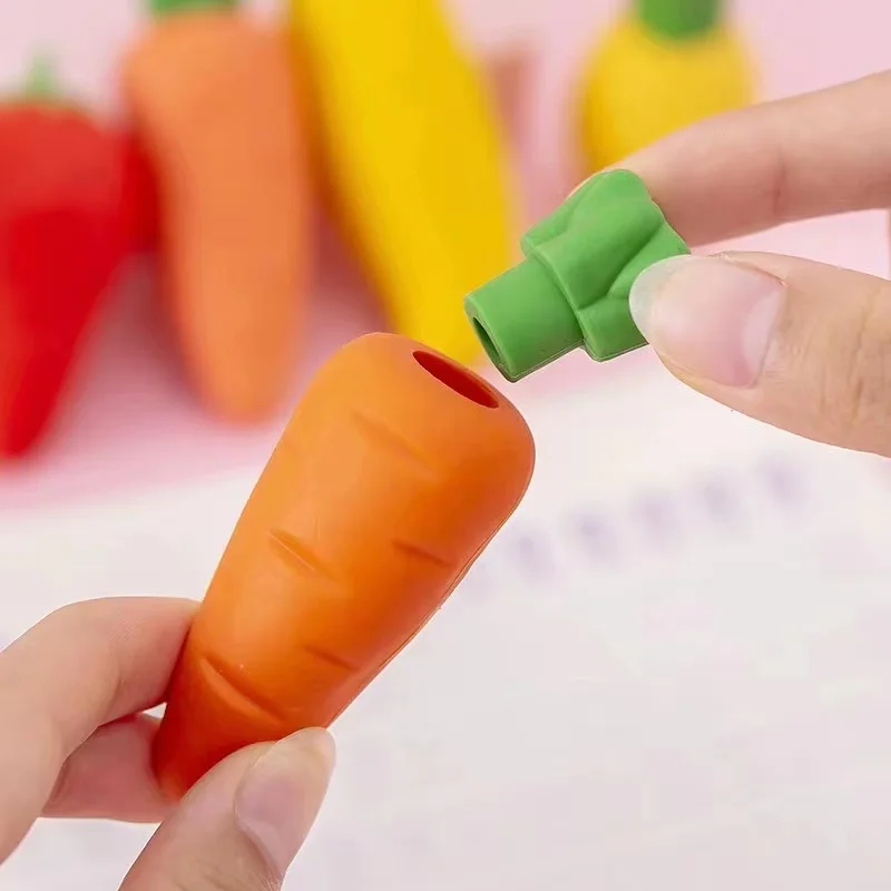3 шт Ластик для детского сада креативный милый фрукт морковь манго прочный ластик для школьных принадлежностей 2