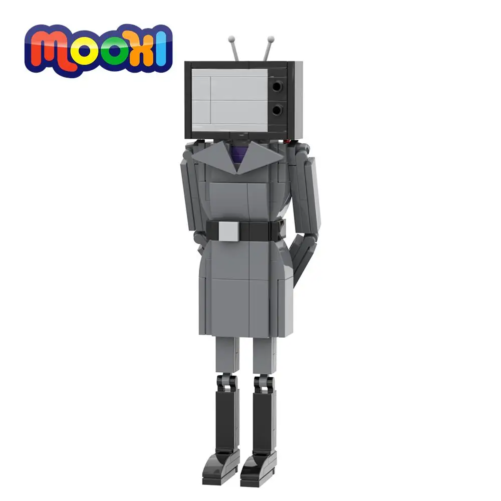 Туалетная игра MOOXI Skibidi, Телевизионная фигурка Titan Woman, модель персонажа, игрушка-конструктор для детей, строительный кирпич, Сборные детали MOC1337 0