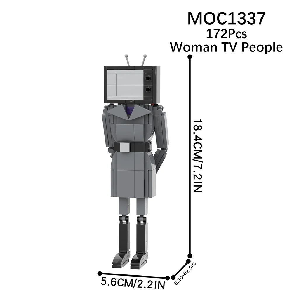 Туалетная игра MOOXI Skibidi, Телевизионная фигурка Titan Woman, модель персонажа, игрушка-конструктор для детей, строительный кирпич, Сборные детали MOC1337 5