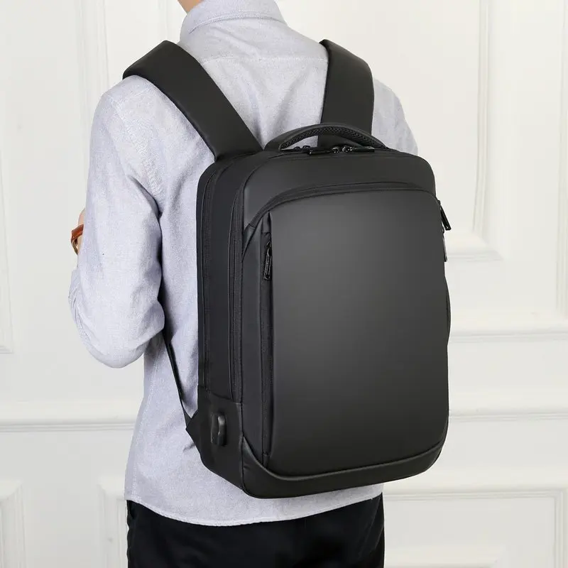 Рюкзак для мужчин 2023, Многофункциональный рюкзак для бизнес-ноутбука, USB-зарядка, водонепроницаемая пленка, мужская сумка для спины, повседневная сумка 1