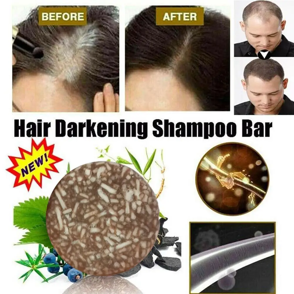 20X Шампунь для затемнения волос Polygonum Essence, Батончик мыла, Натуральная Органическая Мягкая формула Шампуня для волос, средство для обратного очищения седых волос 1