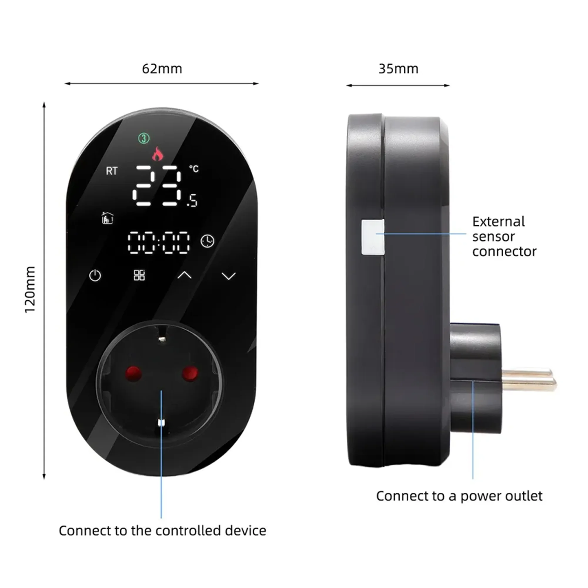 Умный 16A WiFi термостат, розетка, регулятор температуры, совместимый с Alexa Google Home 4
