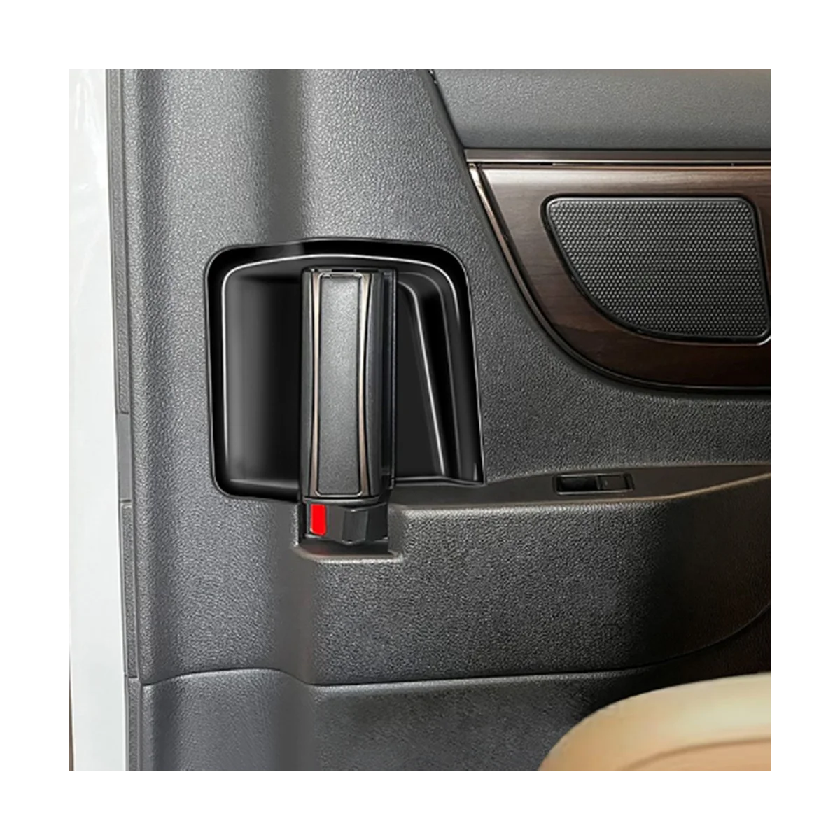 Для Toyota Alphard 40 Серии 2023 + Внутренняя Средняя дверная ручка автомобиля, накладка на чашу, наклейка на рамку, ярко-черная 4