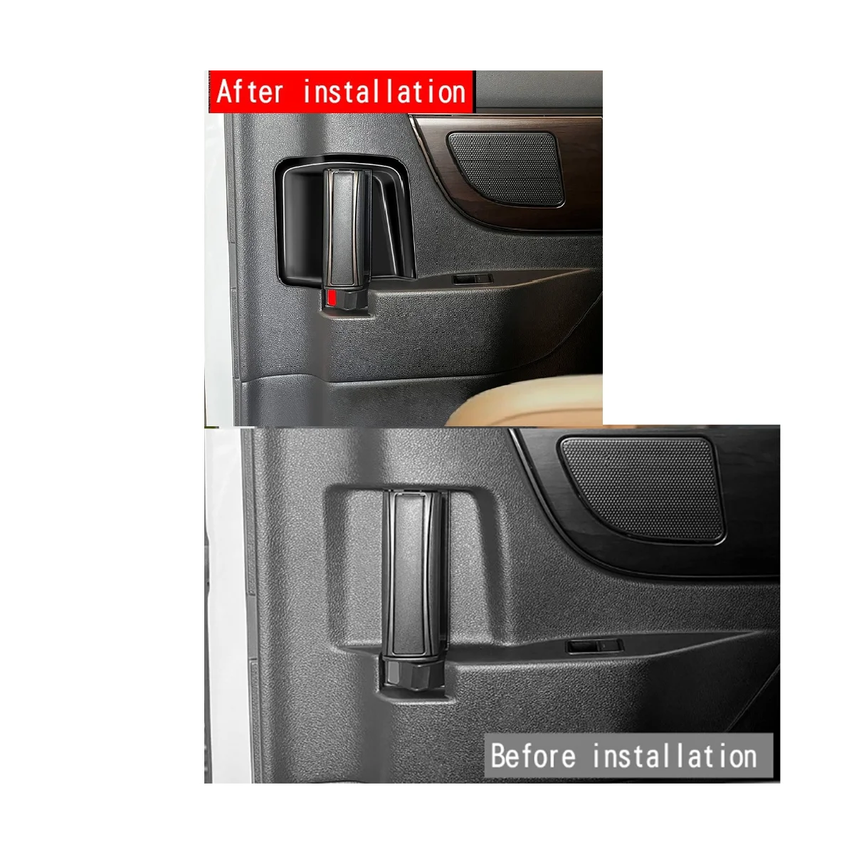 Для Toyota Alphard 40 Серии 2023 + Внутренняя Средняя дверная ручка автомобиля, накладка на чашу, наклейка на рамку, ярко-черная 5