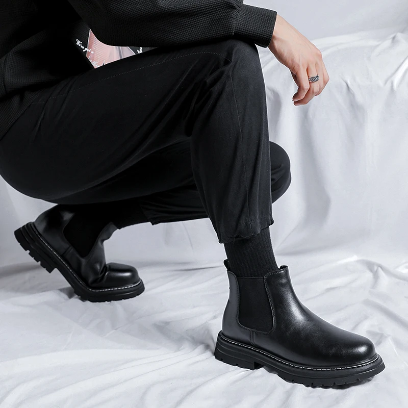 Ботильоны с высоким берцем, мужские ботинки 2023, зимние уличные ботинки, сохраняющие тепло, мужская повседневная обувь классического дизайна, осенний выбор 1