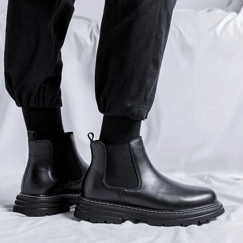 Ботильоны с высоким берцем, мужские ботинки 2023, зимние уличные ботинки, сохраняющие тепло, мужская повседневная обувь классического дизайна, осенний выбор 3