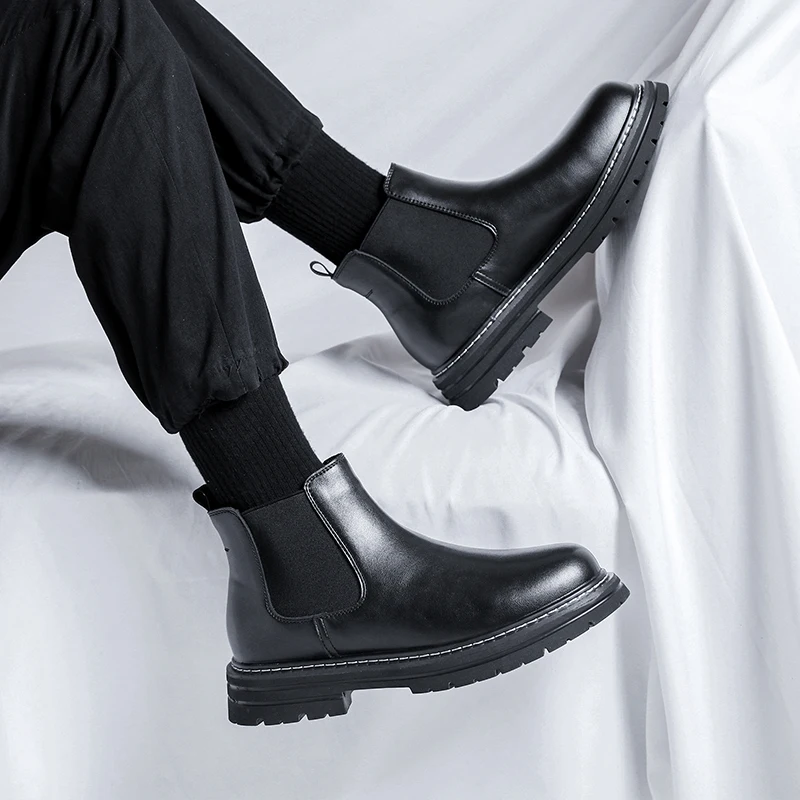Ботильоны с высоким берцем, мужские ботинки 2023, зимние уличные ботинки, сохраняющие тепло, мужская повседневная обувь классического дизайна, осенний выбор 4