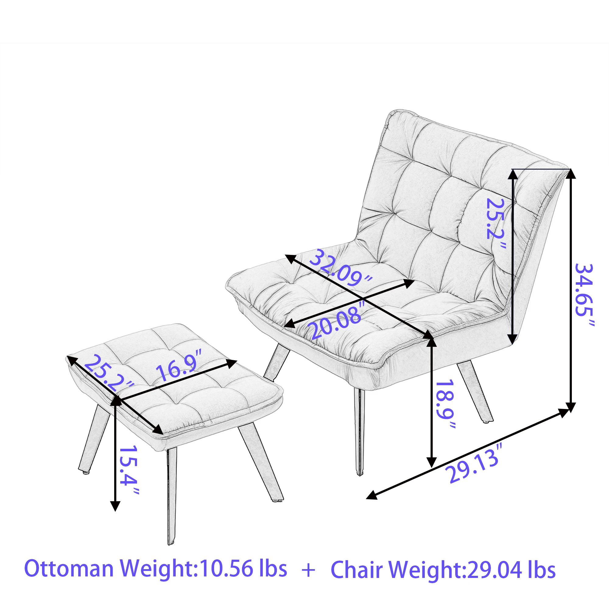 Современный мягкий плюшевый тканевый материал, кресло с акцентом большой ширины, кресло для отдыха, кресло для телевизора, кресло для спальни с оттоманкой, черные ножки 3