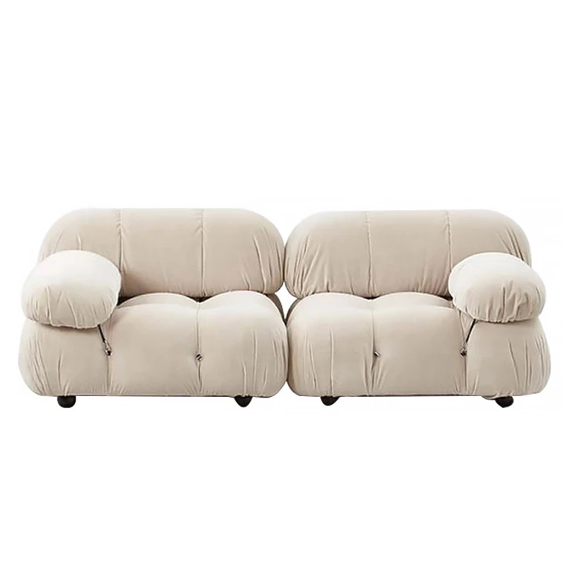 Современные комбинации диванов с гибкими тканевыми модулями Удобный диван для гостиной в стиле винтажной мебели в минималистском стиле 0