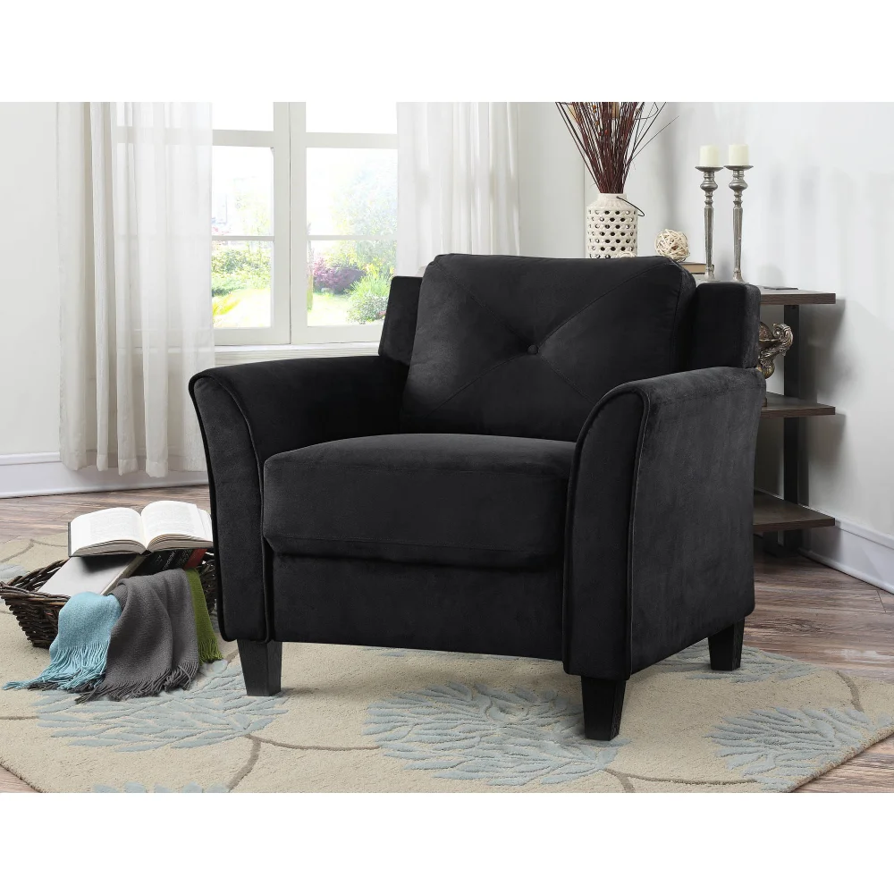 Кресло для гостиной, удобная, простая эстетика, Спальня, гостиная, Кресло с односпальным диваном, Blacck, Кресло для отдыха 1