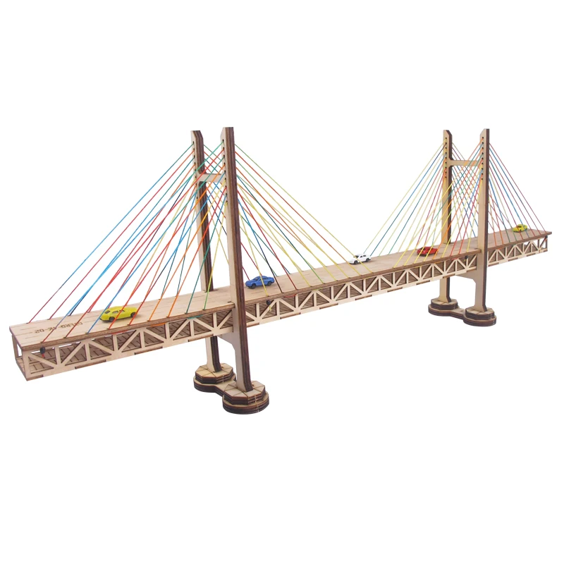Деревянная Собранная модель моста 3DJigsaw Пазл Ручной работы Известный Архитектурный Пейзаж Игрушки Подарок 0