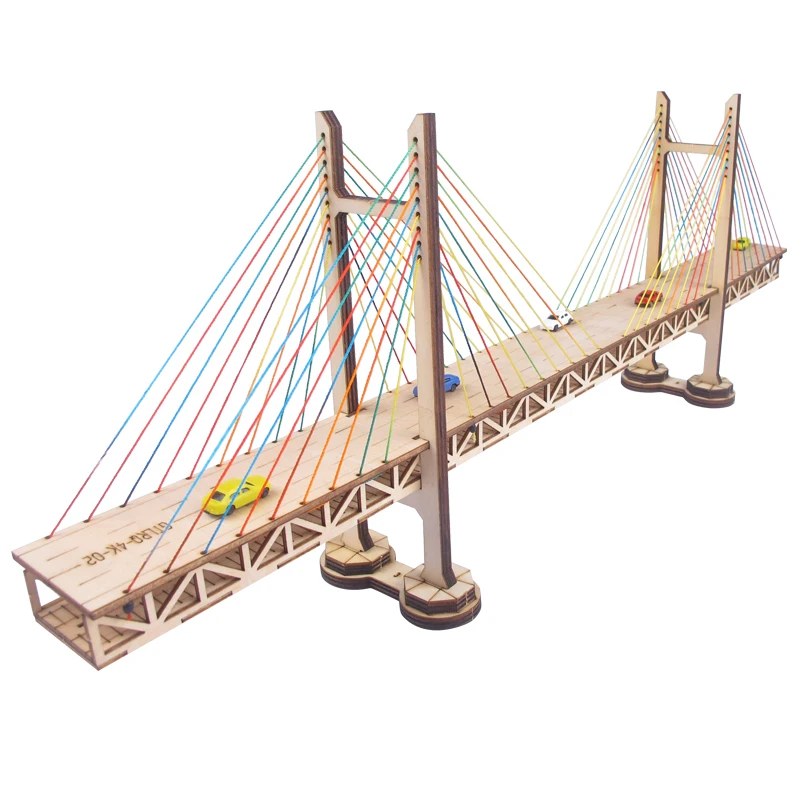 Деревянная Собранная модель моста 3DJigsaw Пазл Ручной работы Известный Архитектурный Пейзаж Игрушки Подарок 1
