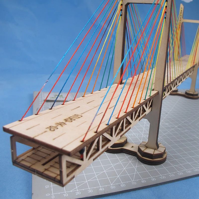 Деревянная Собранная модель моста 3DJigsaw Пазл Ручной работы Известный Архитектурный Пейзаж Игрушки Подарок 4