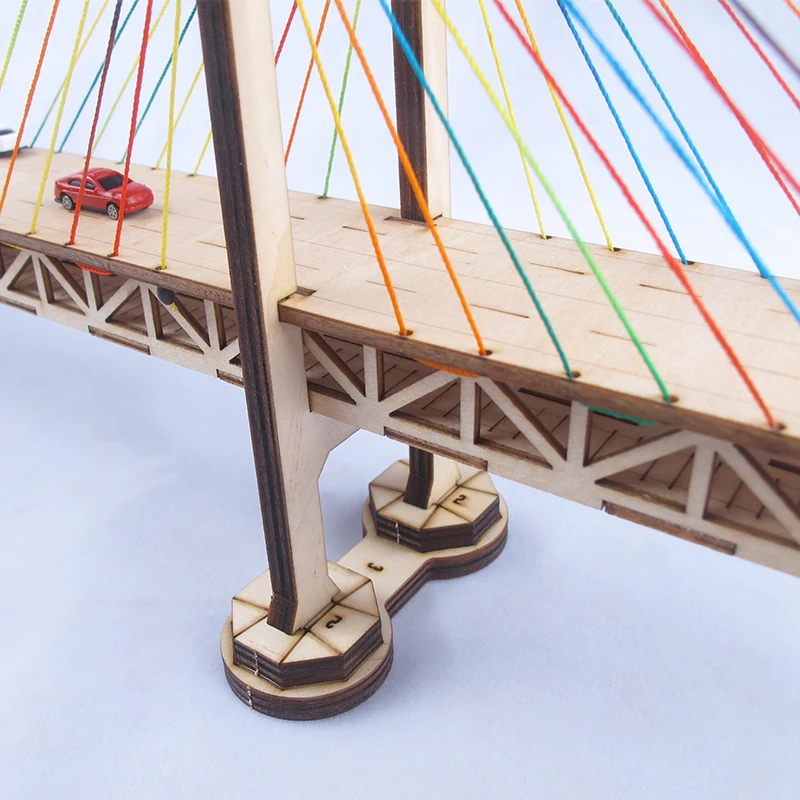 Деревянная Собранная модель моста 3DJigsaw Пазл Ручной работы Известный Архитектурный Пейзаж Игрушки Подарок 5