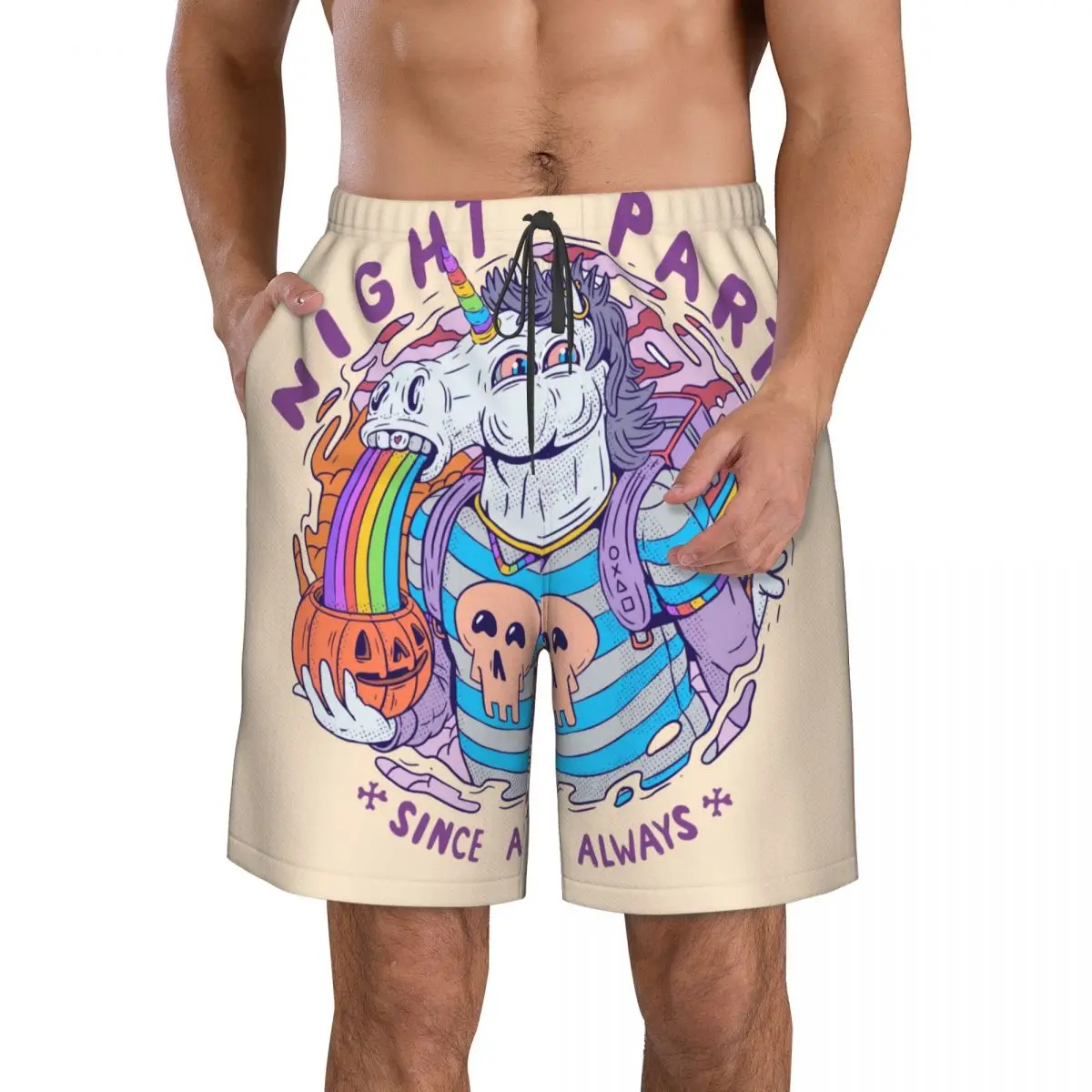 Быстросохнущие плавательные шорты для мужчин с животными для ночной вечеринки, купальники для плавания, купальный костюм, пляжная одежда 1