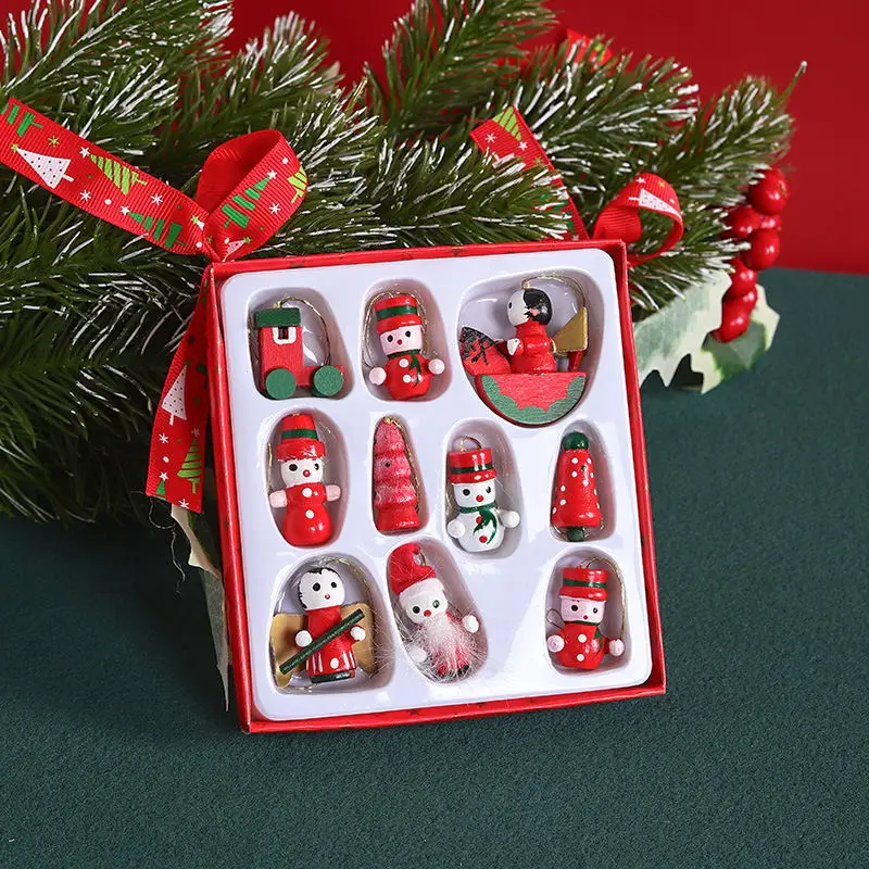 Елочные украшения в штучной упаковке Декоративные Подвесные Санта Клаус Снеговик Ангел Рождественские подарки для детей 0