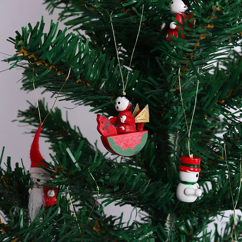 Елочные украшения в штучной упаковке Декоративные Подвесные Санта Клаус Снеговик Ангел Рождественские подарки для детей 1