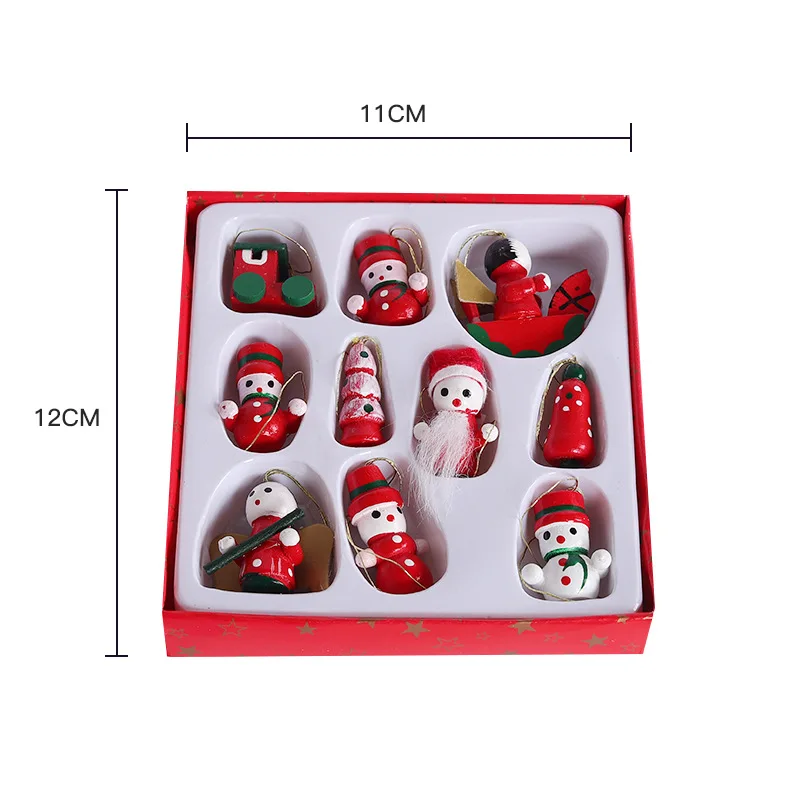Елочные украшения в штучной упаковке Декоративные Подвесные Санта Клаус Снеговик Ангел Рождественские подарки для детей 3