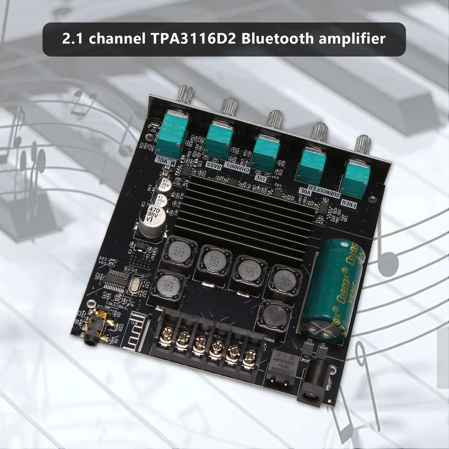 ZK-TB21 TPA3116D2 Bluetooth 5.0 Плата Усилителя сабвуфера 50WX2 + 100W 2.1-Канальный Аудио Стерео Усилитель Мощности 2