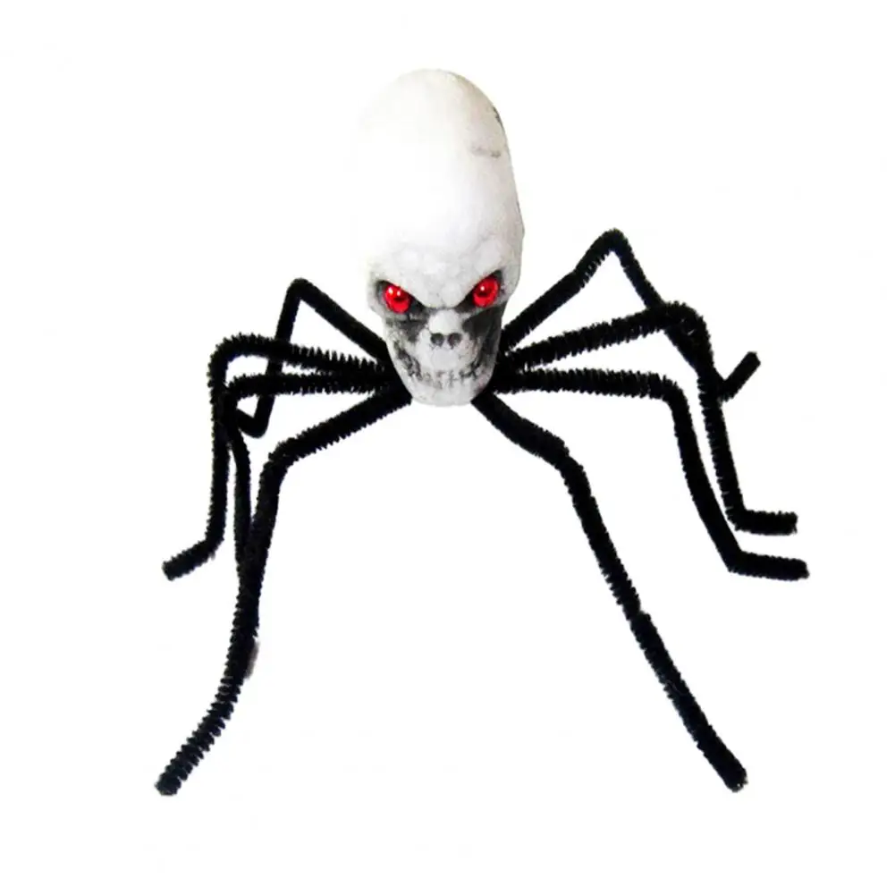 Паук с черепом на Хэллоуин, Жуткие украшения с пауками на Хэллоуин, реалистичные украшения с черепом на голове для домов с привидениями, вечеринок, баров 1