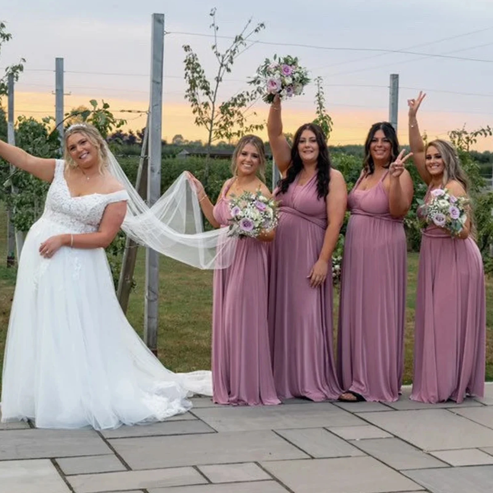 Шифоновое платье-трансформер для подружки невесты без рукавов 2023, Простое свадебное платье трапециевидной формы длиной до пола для женщин, Vestidos Para Boda 4